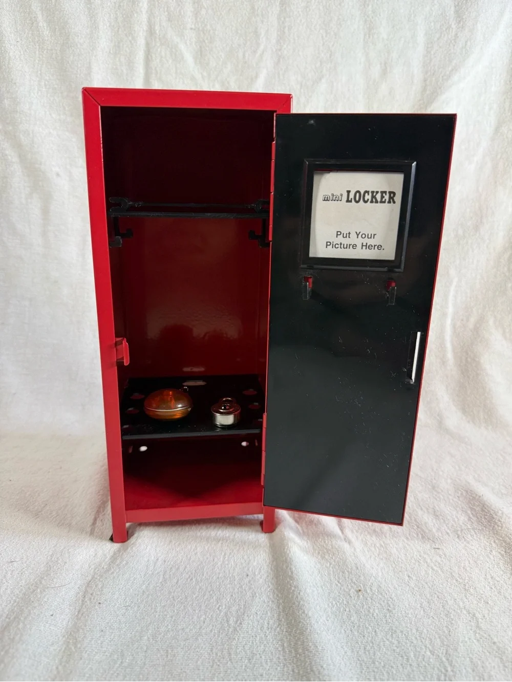 Y2K Red 11” Mini Metal Storage Locker with Lock and Key